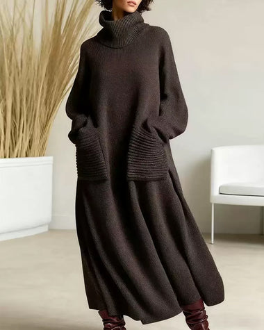 Zeagoo Women's Casual Turtleneck Loose Knit Dress with Pockets ZEAGOO Zeagoo Women's Casual Turtleneck Loose Knit Dress with Pockets ZEAGOO