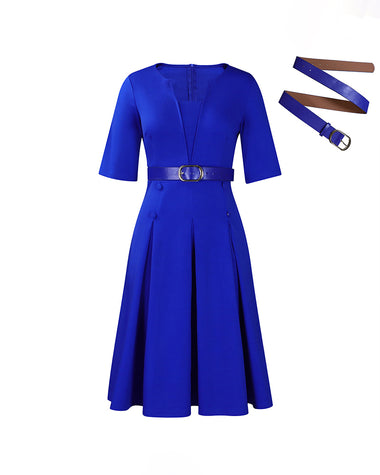 flowy office dress Women's Classic Simple Party Office Dresses Pleated A Line Flowy Midi Dresses Black at Amazon Women's Clothing store