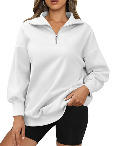 Zeagoo Women Sweatshirts Quarter Zip Stand Collar Pullovers Fleece Workout Hoodies Y2K Clothes