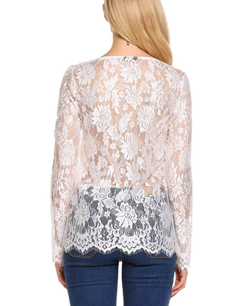 zeagoo womens long sleeve sexy sheer floral lace blouse top s 3xl