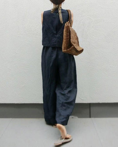 Sleeveless Tank Top and Wide-leg Pants Two-piece Set