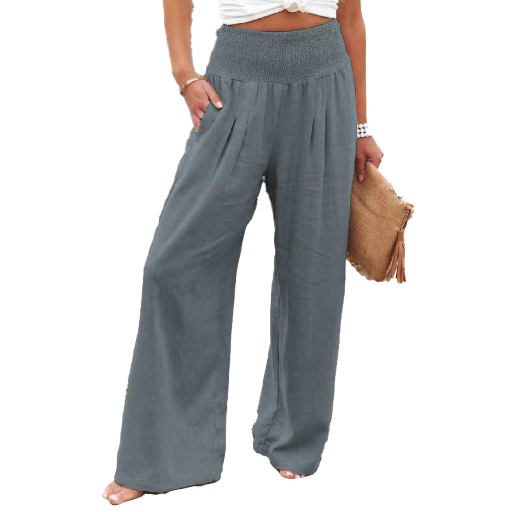 High-Waist Cotton Linen Palazzo Pants main image 0