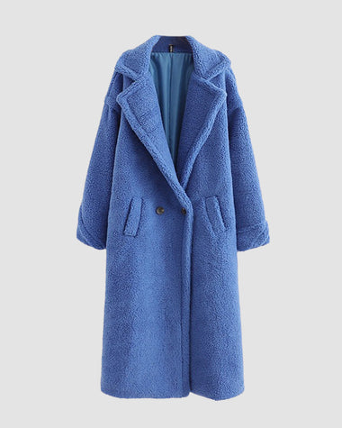 Loose Lamb-wool Coat Teddy Fur Lapel Mid-length Plush Coat