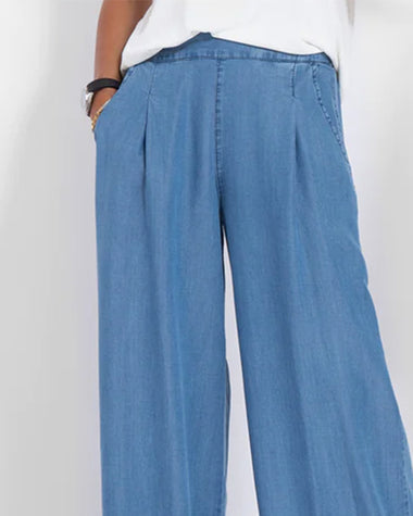 Mid Waisted Wide Leg Denim Pants Loose Fit Floor-Length Jeans