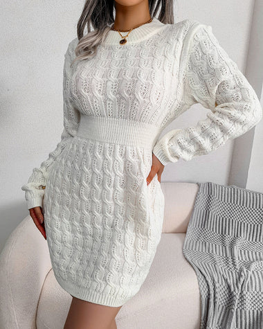 Casual Twist Woven Sweater Dress
