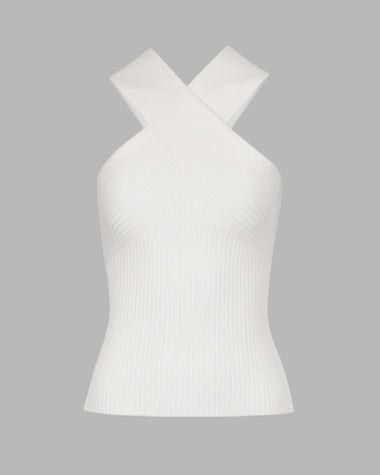 Casual Knitted Tank Tops Crisscross Front Halter Knit Top