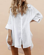 Shirts Casual Button Down Tunics Tops Beach Swimsuit Coverups