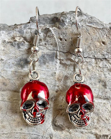 1Pair Halloween Skull Gear Shaped Vintage Drop Earrings
