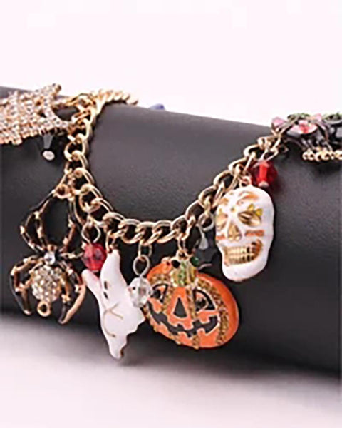 Halloween Pumpkin Skull Ghost Pattern Bracelet