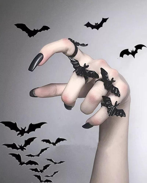 1pc Halloween Gothic Bat Shaped Adjustable Ring