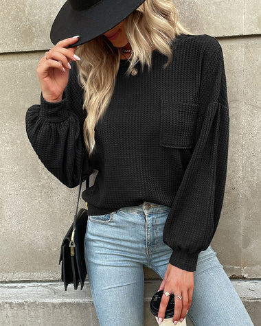 Long Sleeve Backless Hollow Knit Sweater