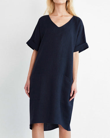 Zeagoo Plus Size Tunic Dress Summer Cotton Linen T Shirt Knee-Length Dresses