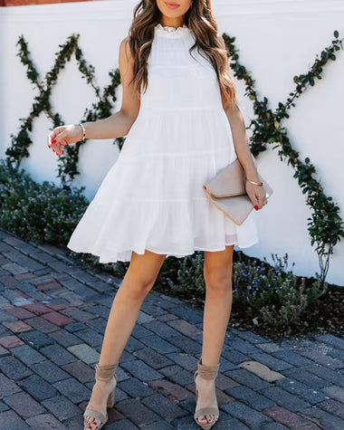 loose flowy short dresses Women Puff Sleeve Babydoll Mini Dress Y2K Lace Trim Square Neck Flowy Dress Bow Tie Ruffle A Line Short Dress Summer Loose Swing Going Out Sundress