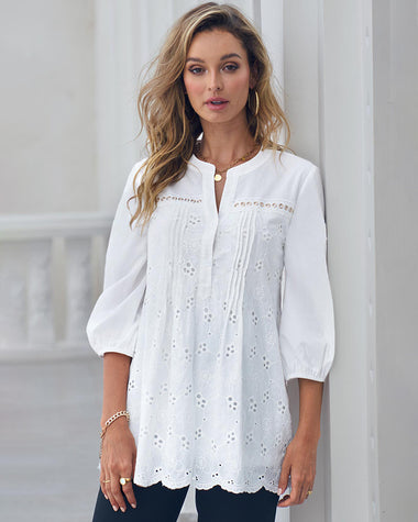 Lace Crochet V Neck Half Sleeve Embroidery Button Down Blouses Casual Shirts