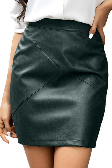 High Waisted Leather Pencil Skirt (Us Only) - Zeagoo