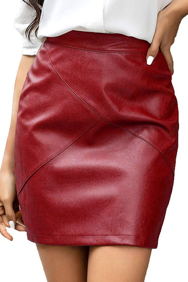 Zeagoo Women's Faux Leather Pencil Skirt - High Waisted Bodycon Mini Skirt For Work & Night Out