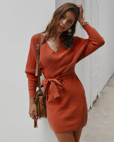 Tied Knitted Mini Dress