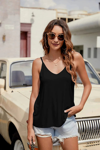 V Neck Camisole Cotton Tank Tops - Zeagoo (Us Only)