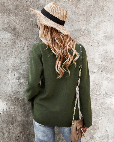 Sexy Hollow V Neck Long Sleeve Sweater