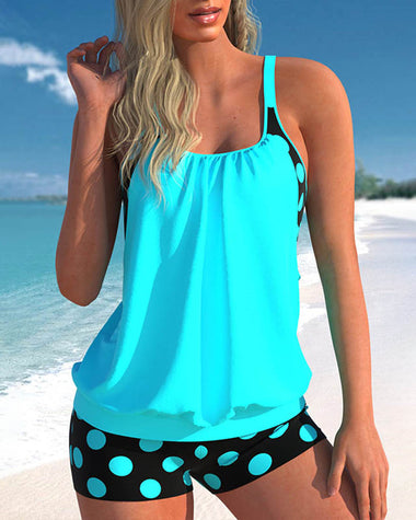Tummy Control Tankini Sets Tank Top and Boyshort Two Piece Swimsuits