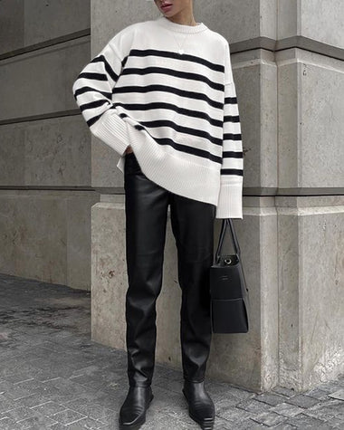 Loose Striped Pullover Sweater