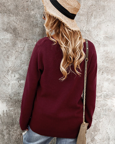 Sexy Hollow V Neck Long Sleeve Sweater