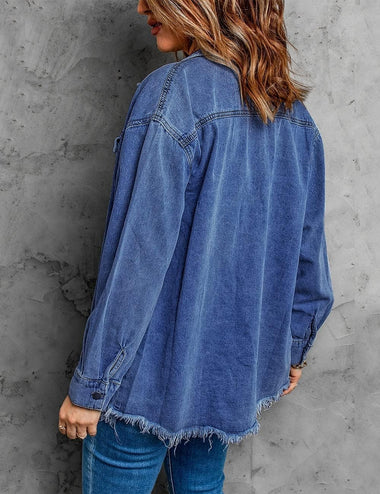 Zeagoo Jean Jackets Ripped Stretchy Denim Jean Jacket