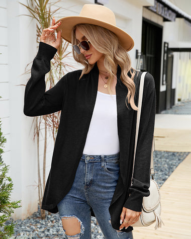 Loose Fit Lightweight V-neck Open Front Sweater Cardigan