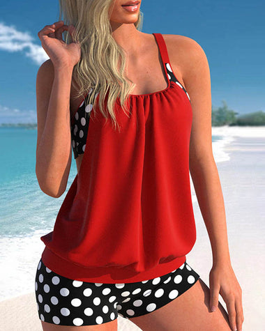 Tummy Control Tankini Sets Tank Top and Boyshort Two Piece Swimsuits