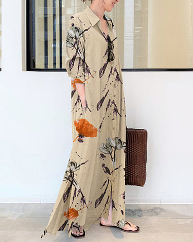 Long Sleeve Long Shirt Dress Printed Contrast Loose Plus Size Maxi Dre ZEAGOO Long Sleeve Long Shirt Dress Printed Contrast Loose Plus Size Maxi Dre ZEAGOO