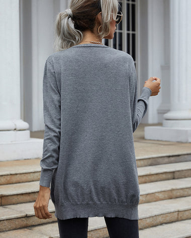 Long Sweaters Cardigan with An Open Front