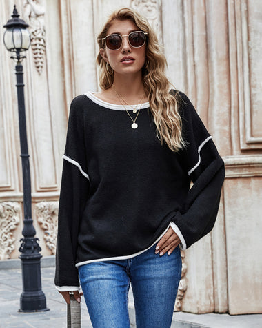 Oversized Soft Knit Long Batwing Sleeve Pullover Sweater Tunic Outfit Tops