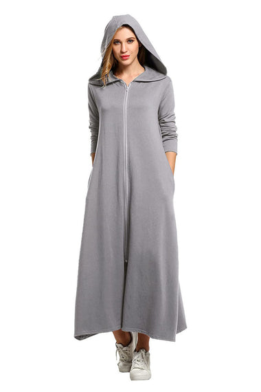 Women's Long Sweatshirt Hooded Robe with Pockets M-3XL - Zeagoo (Us Only)