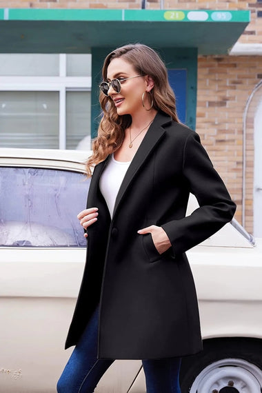 Lapel Single Breasted Wool Blend Trench Coat - Zeagoo (Us Only)
