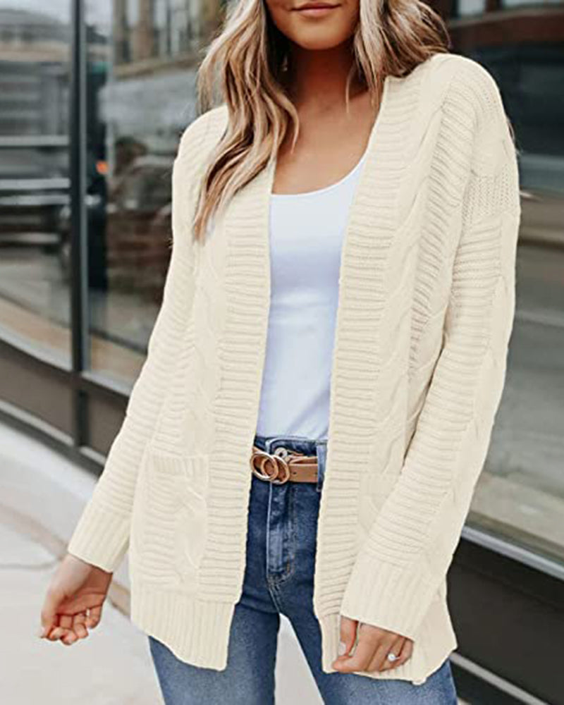 Open Front Knit Cardigan Sweater – Zeagoo