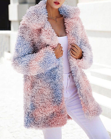 Pink Teddy Bear Coat Winter Warm Loose Oversized  Fleece Jacket
