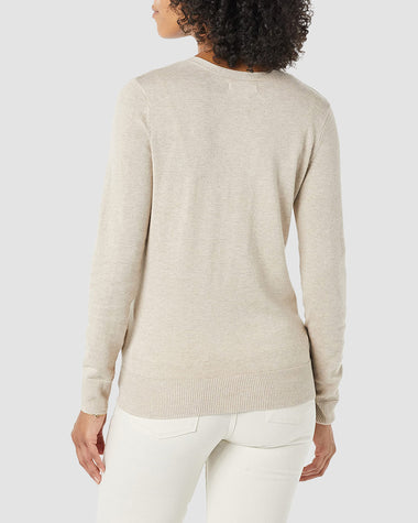 Long Sleeve Choker Top Lightweight Vee Cardigan Sweater