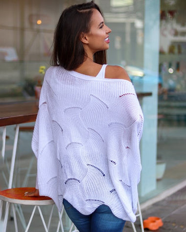 Plus Size Loose Hollow Knitwear Sweater