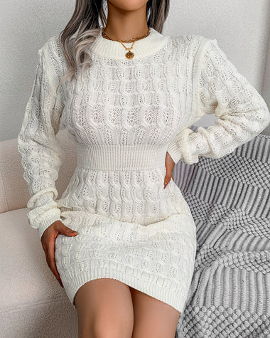 Casual Twist Woven Sweater Dress