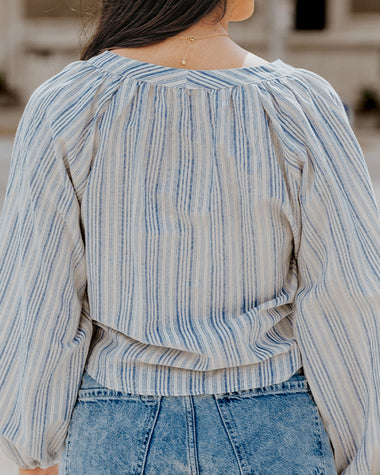 Long Sleeve V-Neck Stripes Casual Blouses Button Down Shirt Tops